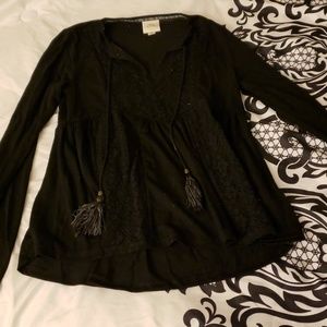 Cute black boho top